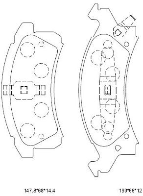 Комплект тормозных колодок, дисковый тормоз ASIMCO KD6727 для CHEVROLET CORSICA