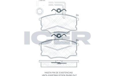 комплект спирачно феродо, дискови спирачки ICER