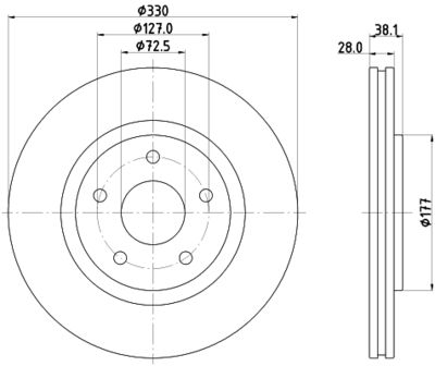 Тормозной диск MINTEX MDC2721 для CHRYSLER PACIFICA