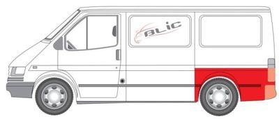 Achterspatbord Links (onderste deel) past: FORD TRANSIT IV 10.86-01.91