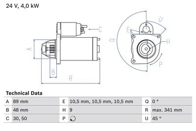 Startmotor BOSCH 0 986 011 280