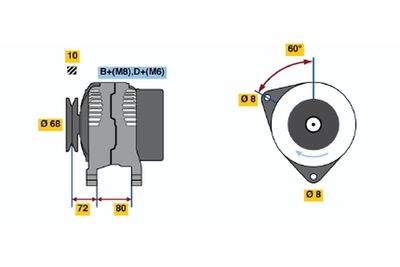 GENERATOR / ALTERNATOR BOSCH 0123315004 2