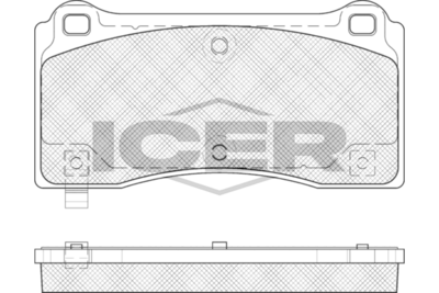 комплект спирачно феродо, дискови спирачки ICER EV2406