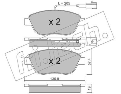 Sada brzdových destiček, kotoučová brzda fri.tech. 331.3