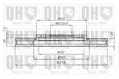 Тормозной диск QUINTON HAZELL BDC4329 для FORD SIERRA