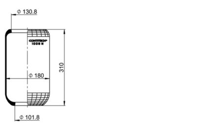 BURDUF SUSPENSIE PNEUMATICA CONTITECH AIR SPRING 1009N 1