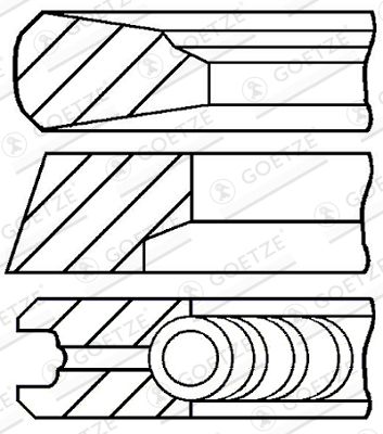 Комплект поршневых колец GOETZE ENGINE 08-428900-00 для MERCEDES-BENZ VARIO