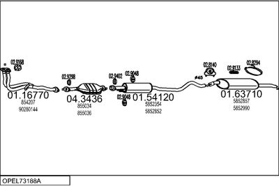 SISTEM DE ESAPAMENT MTS OPEL73188A001830