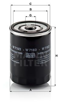 Масляный фильтр MANN-FILTER W 718/2 для FIAT RITMO