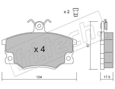 Sada brzdových destiček, kotoučová brzda fri.tech. 032.1