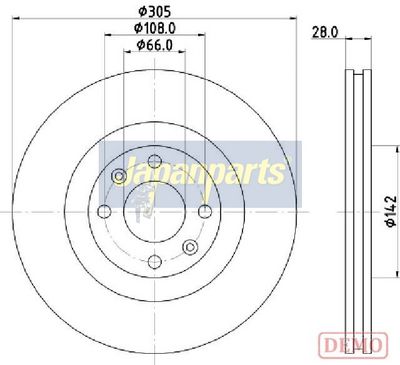 спирачен диск JAPANPARTS DI-0631C