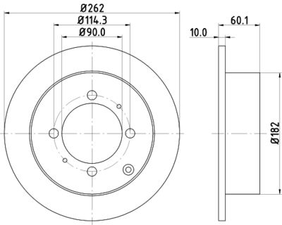 Тормозной диск HELLA 8DD 355 107-331 для HYUNDAI SANTAMO