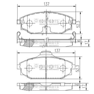 Комплект тормозных колодок, дисковый тормоз NIPPARTS J3600523 для HYUNDAI GALLOPER