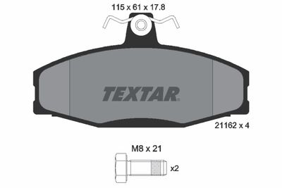 Комплект тормозных колодок, дисковый тормоз TEXTAR 2166201 для SKODA FELICIA