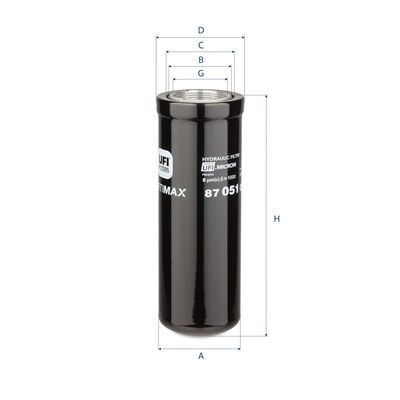 Hydraulisch filter (centrifugaal oliefilter, geschroefd) past: AVELING-BARFORD 040  BOMAG K701  CATERPILLAR 160G, 235, 235B, 235D, 330, 330B, 330BL, 330BLN, 330L, 330LN, 365C, 374D, 375, 375 L, 385C