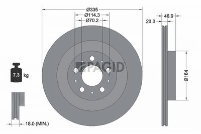 спирачен диск PAGID 56524NC