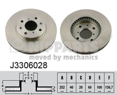 Тормозной диск NIPPARTS J3306028 для SUZUKI SPLASH