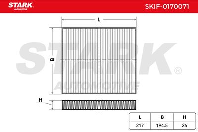 Филтър купе (поленов филтър) STARK SKIF-0170071