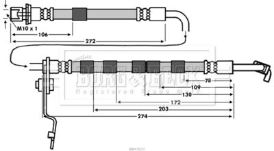 Brake Hose Borg & Beck BBH7637