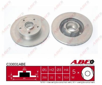 ABE C33031ABE Тормозные диски  для MAZDA 929 III (HC) 2.0