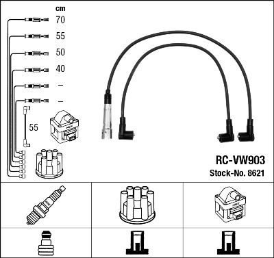 Комплект проводов зажигания NGK 8621 для VW VENTO