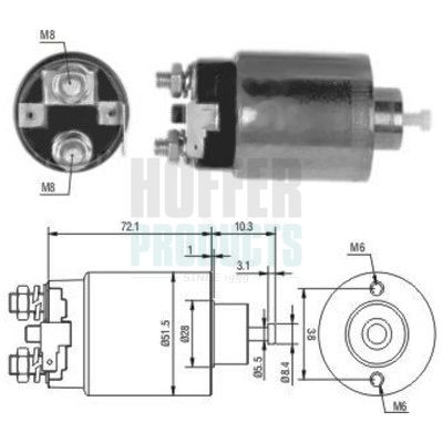 Elektromagnetický spínač, startér HOFFER 46179