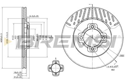 BREMSI CD6430V Тормозные диски  для MAZDA 323 III Hatchback (BF) 1.6 GT Turbo 4WD (BF2)