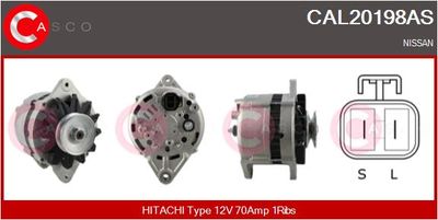 Генератор CASCO CAL20198AS для NISSAN URVAN