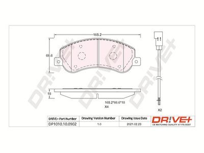Комплект тормозных колодок, дисковый тормоз Dr!ve+ DP1010.10.0902 для BYD e6