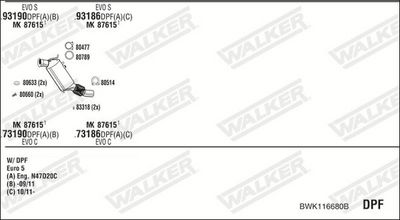 Изпускателна система WALKER BWK116680B