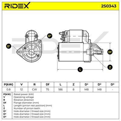 стартер RIDEX