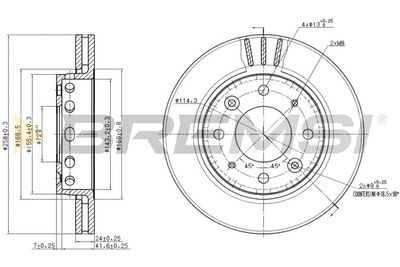 Тормозной диск BREMSI CD7418V для KIA CLARUS