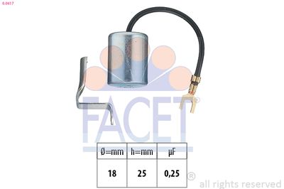 FACET Condensator, ontstekingssysteem Made in Italy - OE Equivalent (0.0617)