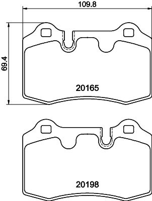 Комплект тормозных колодок, дисковый тормоз HELLA 8DB 355 015-881 для ASTON MARTIN VANTAGE