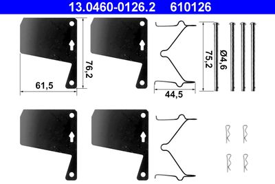 Комплектующие, колодки дискового тормоза ATE 13.0460-0126.2 для FORD CAPRI