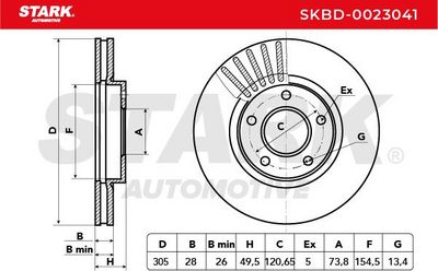 спирачен диск STARK SKBD-0023041