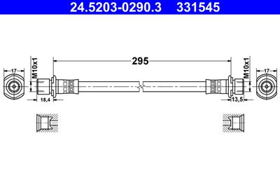 ATE 24.5203-0290.3 Тормозной шланг  для TOYOTA FJ CRUISER (Тойота Фж круисер)