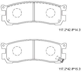 Комплект тормозных колодок, дисковый тормоз ASIMCO KD3317 для MAZDA MPV