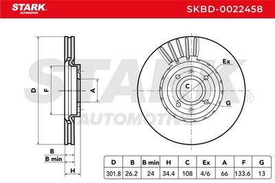 спирачен диск STARK SKBD-0022458