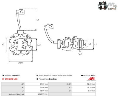 Vorschau Halter, Kohlebürsten Ansicht 2