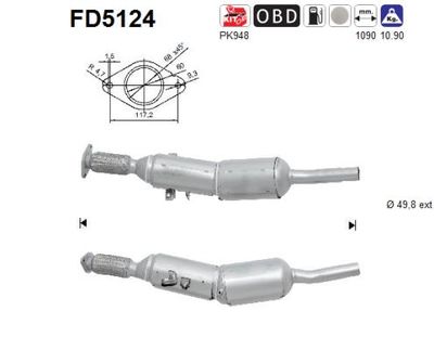 Filtr sadzy / filtr cząstek stałych, układ wydechowy AS FD5124