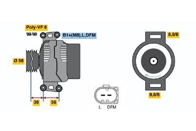 Alternator 0 124 615 009