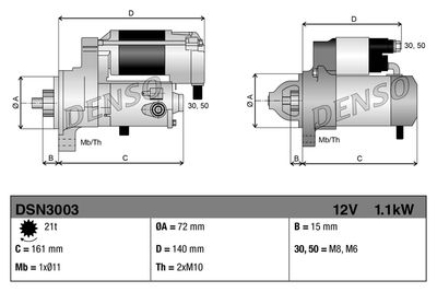 Startmotor DENSO DSN3003