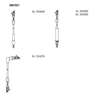 Zestaw przewodów zapłonowych BREMI 300/521