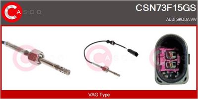 Čidlo, teplota výfukových plynů CASCO CSN73F15GS
