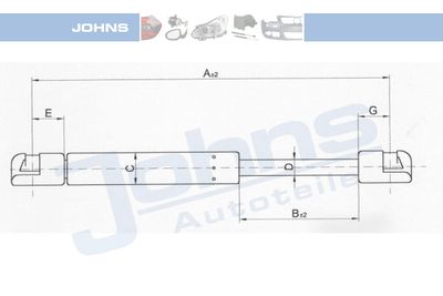 JOHNS 57 06 95-91 Амортизатор багажника и капота  для PEUGEOT 106 (Пежо 106)