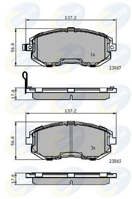 COMLINE CBP31760 Тормозные колодки и сигнализаторы  для SUBARU OUTBACK (Субару Оутбакk)