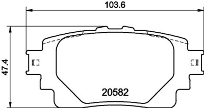 Комплект тормозных колодок, дисковый тормоз HELLA 8DB 355 040-121 для TOYOTA HIGHLANDER