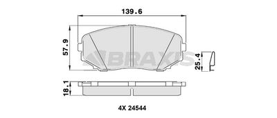 Комплект тормозных колодок, дисковый тормоз BRAXIS AB0388 для MAZDA CX-9