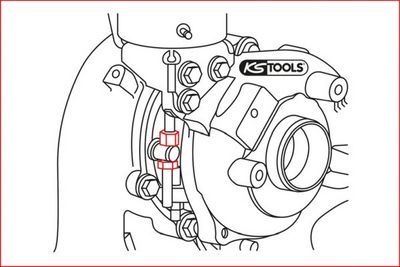 KS Tools 150.2232 Speciální dvanáctihranný nástrčných klíč na turbodmychadla 1/4", pro VAG, 10 mm